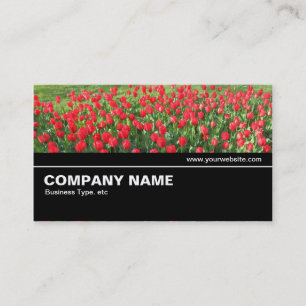 Carte De Visite À mi-chemin V2 034 - Lit de Tulipes Rouges 01