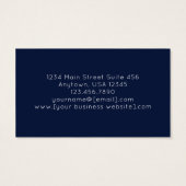 Carte de visite à monogramme abstrait bleu marine  (Dos)