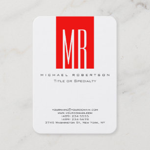 Carte de visite à monogramme arrondi avec rayure b