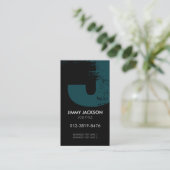 Carte de visite à monogramme lettre J (Debout devant)
