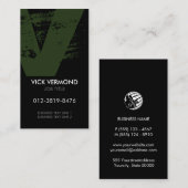 Carte de visite à monogramme lettre V (Devant / Derrière)