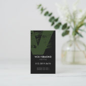 Carte de visite à monogramme lettre V (Debout devant)