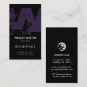 Carte de visite à monogramme lettre W (Devant / Derrière)