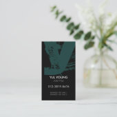 Carte de visite à monogramme lettre Y (Debout devant)