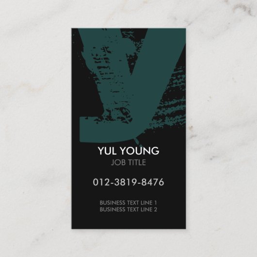 Carte de visite à monogramme lettre Y (Devant)