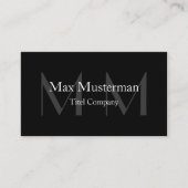 Carte de visite à monogramme noir (Devant)