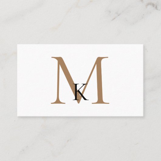 Carte de visite à monogramme noir et or (Devant)