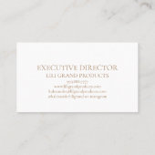 Carte de visite à monogramme simple or et blanc (Dos)