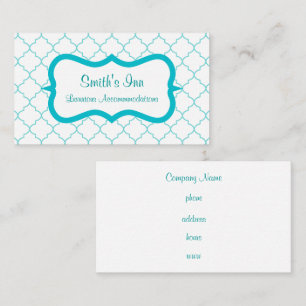 Carte de visite à motif aqua élégant