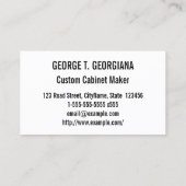 Carte de visite à motif bois rustique faux (Dos)