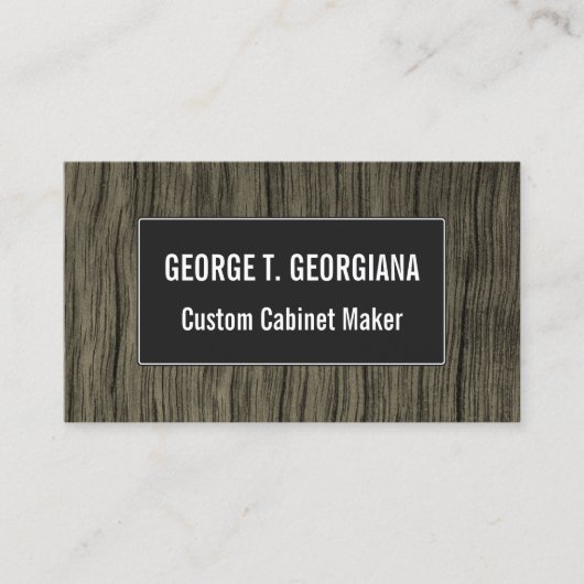 Carte de visite à motif bois rustique faux (Devant)