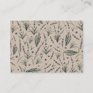 Carte de visite à motif botanique de lavande
