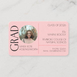 Carte de visite à motif de cœur rose