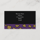 Carte de visite à motif léopard violet et noir (Dos)
