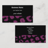 Carte de visite à motif léopard violet et noir (Devant / Derrière)