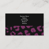 Carte de visite à motif léopard violet et noir (Dos)