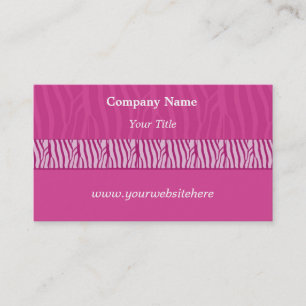 Carte de visite à motif zèbre rose parfait