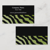 Carte de visite à motif zèbre vert et noir (Devant / Derrière)