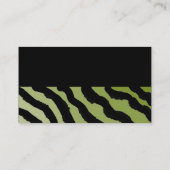 Carte de visite à motif zèbre vert et noir (Dos)
