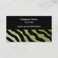 Carte de visite à motif zèbre vert et noir