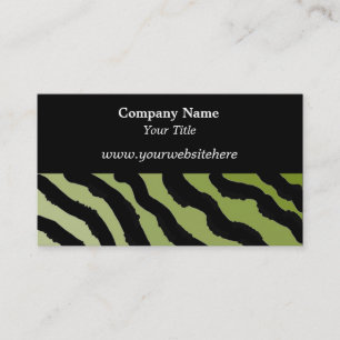 Carte de visite à motif zèbre vert et noir