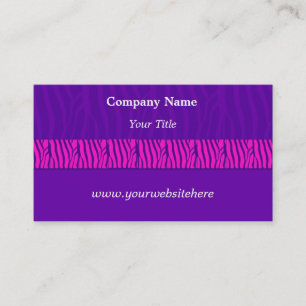Carte de visite à motif zèbre violet