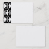 Carte de visite à motifs de losanges blanc noir (Devant / Derrière)