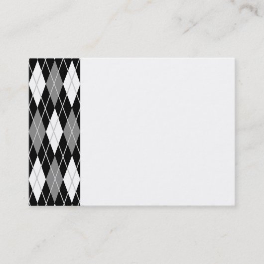 Carte de visite à motifs de losanges blanc noir (Devant)
