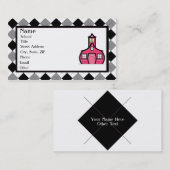 Carte de visite à motifs de losanges de professeur (Devant / Derrière)