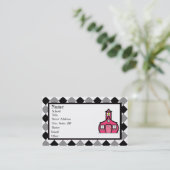 Carte de visite à motifs de losanges de professeur (Debout devant)