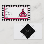 Carte de visite à motifs de losanges de professeur (Devant / Derrière)