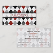 Carte de visite à motifs de losanges de très bon (Devant / Derrière)