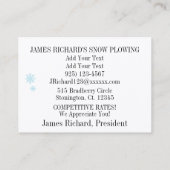 Carte de visite à neige (Dos)