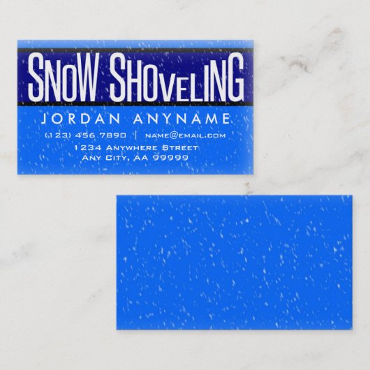 Carte de visite À Neige Avec Chute De Neige (Devant / Derrière)