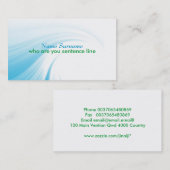 carte de visite à ondes bleues (Devant / Derrière)