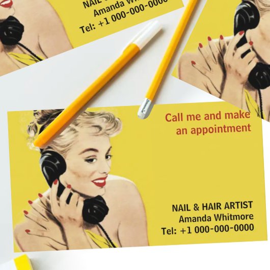 carte de visite à ongles pour peintre maquillage
