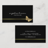 Carte de visite à papillon d'or (Devant / Derrière)