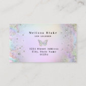 carte de visite à papillon iridescent simulé (Dos)