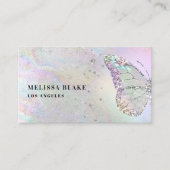 carte de visite à papillon iridescent simulé (Devant)