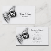 Carte de visite à papillons moderne (Devant / Derrière)
