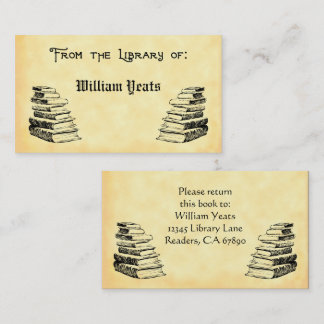 Carte De Visite À partir de la bibliothèque de livres Vintages