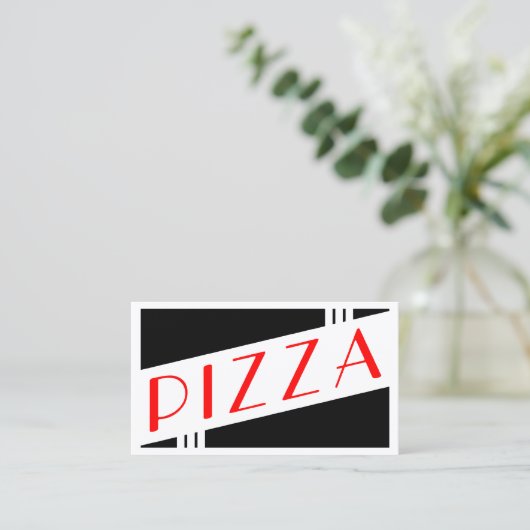 carte de visite à pizza rétro (Debout devant)
