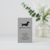 Carte De Visite À poils durs Dachshund Chien Silhouette gris verti (Debout devant)