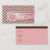 Carte de visite à pointe rose et Brown (Devant / Derrière)
