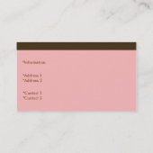 Carte de visite à pointe rose et Brown (Dos)
