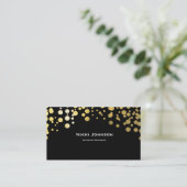 Carte de visite à points de confettis avec feuille (Debout devant)