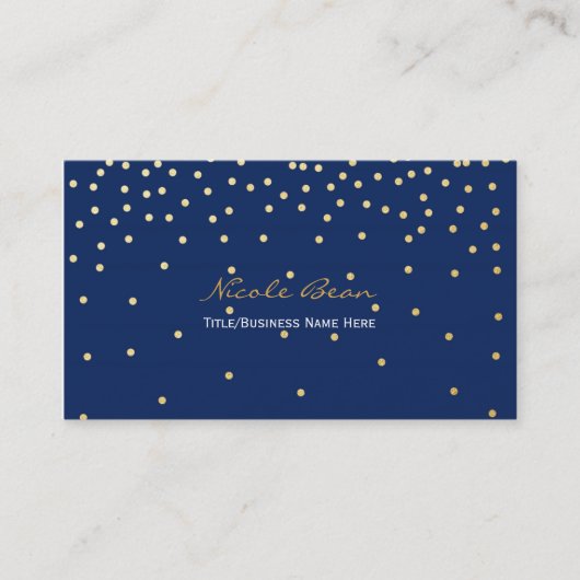 Carte de visite à points de confettis en feuille d (Devant)