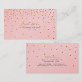 Carte de visite à points de confettis rose poudré (Devant / Derrière)