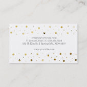 Carte de visite à points Polka blanc et or (Dos)