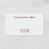 Carte de visite à points Polka rose et Brown (Dos)